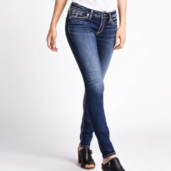 Silver SUKI Mid Skinny - Picture 1 of 5